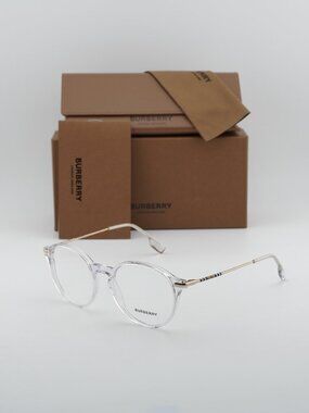 Burberry BE2365 3024 Round Eyeglasses 51mm - Transparent / Gold
